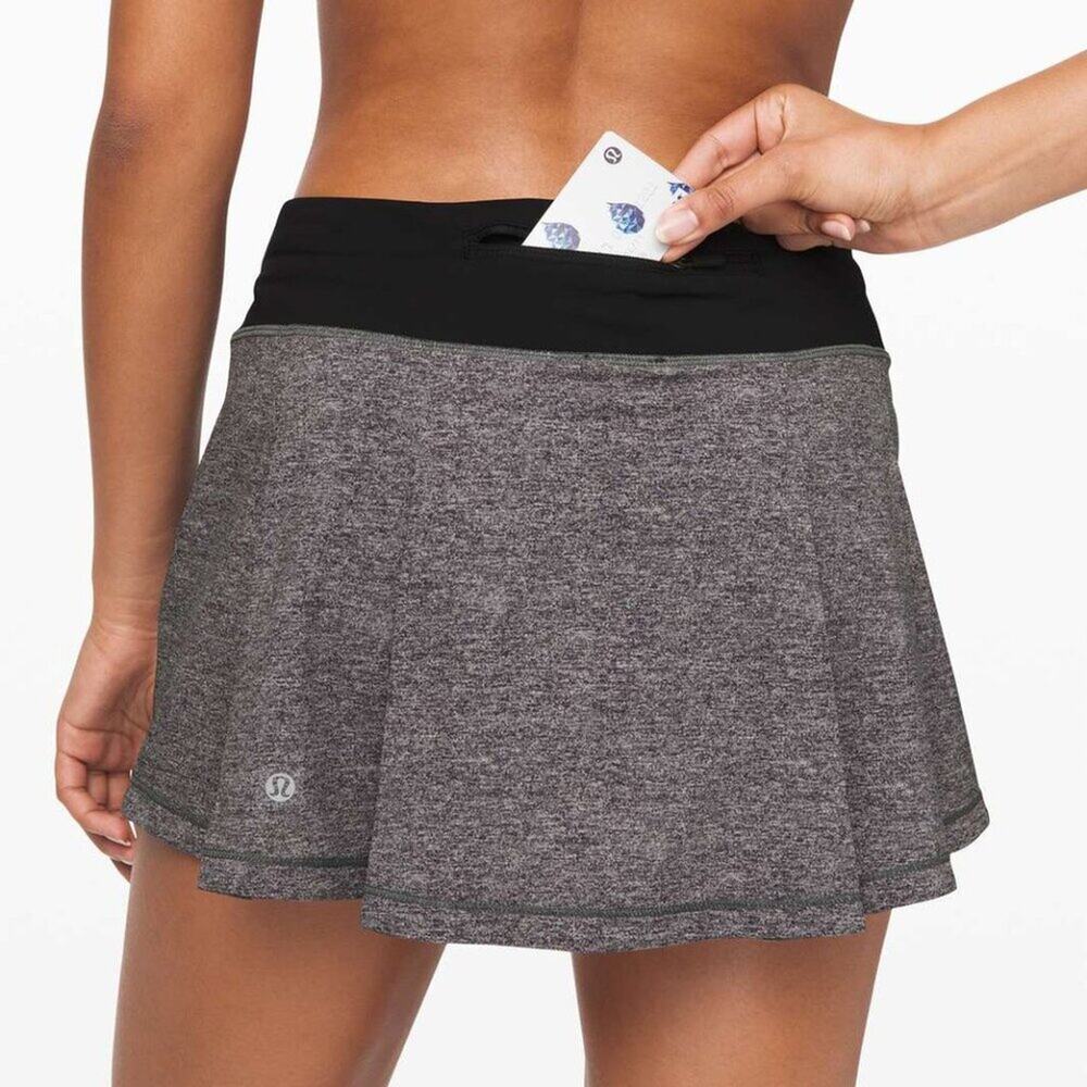 Lululemon Pace Rival Skirt Heather Lux Multi Black / Black 4 - Picture 2 of 10